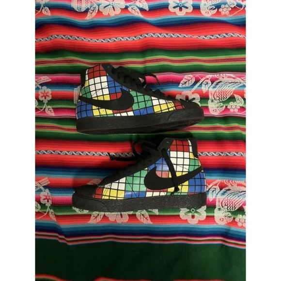 Nike Rare Blazer Mid Rubik's Cube Sneakers sz 6.5Y/8.5W - Picture 6 of 9